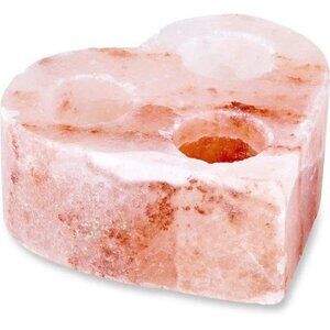 Zennery Himalayan Salt 3-Hole Heart Shaped Candle Holder